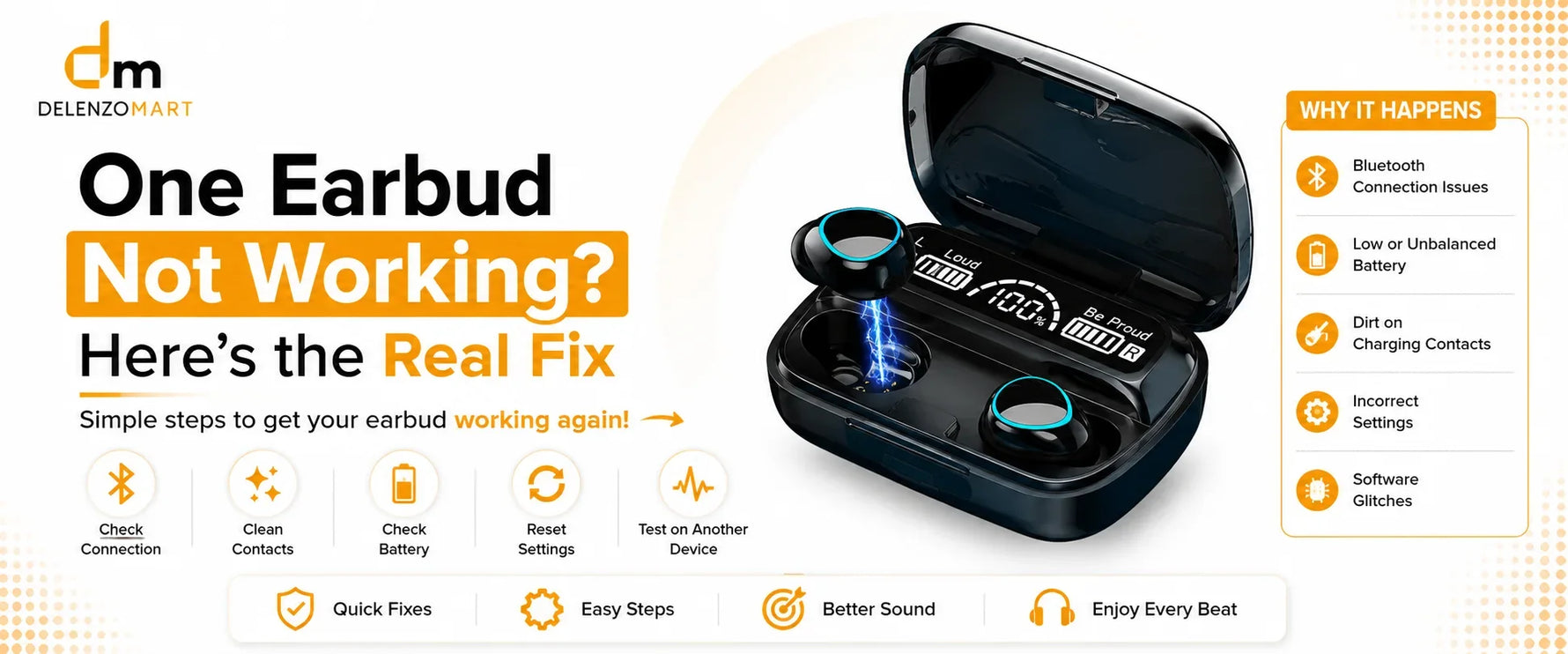 One Earbud Not Working Here's the Real Fix