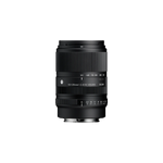Black Sigma telephoto zoom lens, angled side with aperture/zoom markings