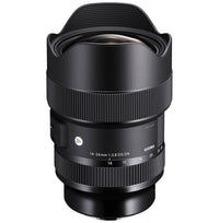 Black camera lens with extended hood and ribbed zoom/focus rings