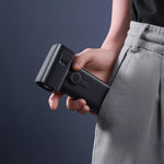 Handheld electric air duster with nozzle tip, compact black body