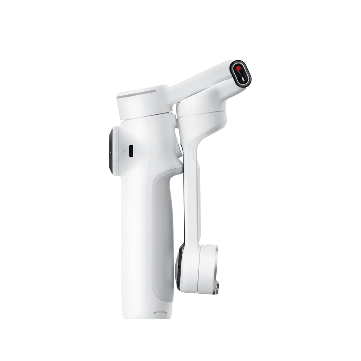 Insta360 Flow 2 Pro gimbal with extended grip and side control panel, white