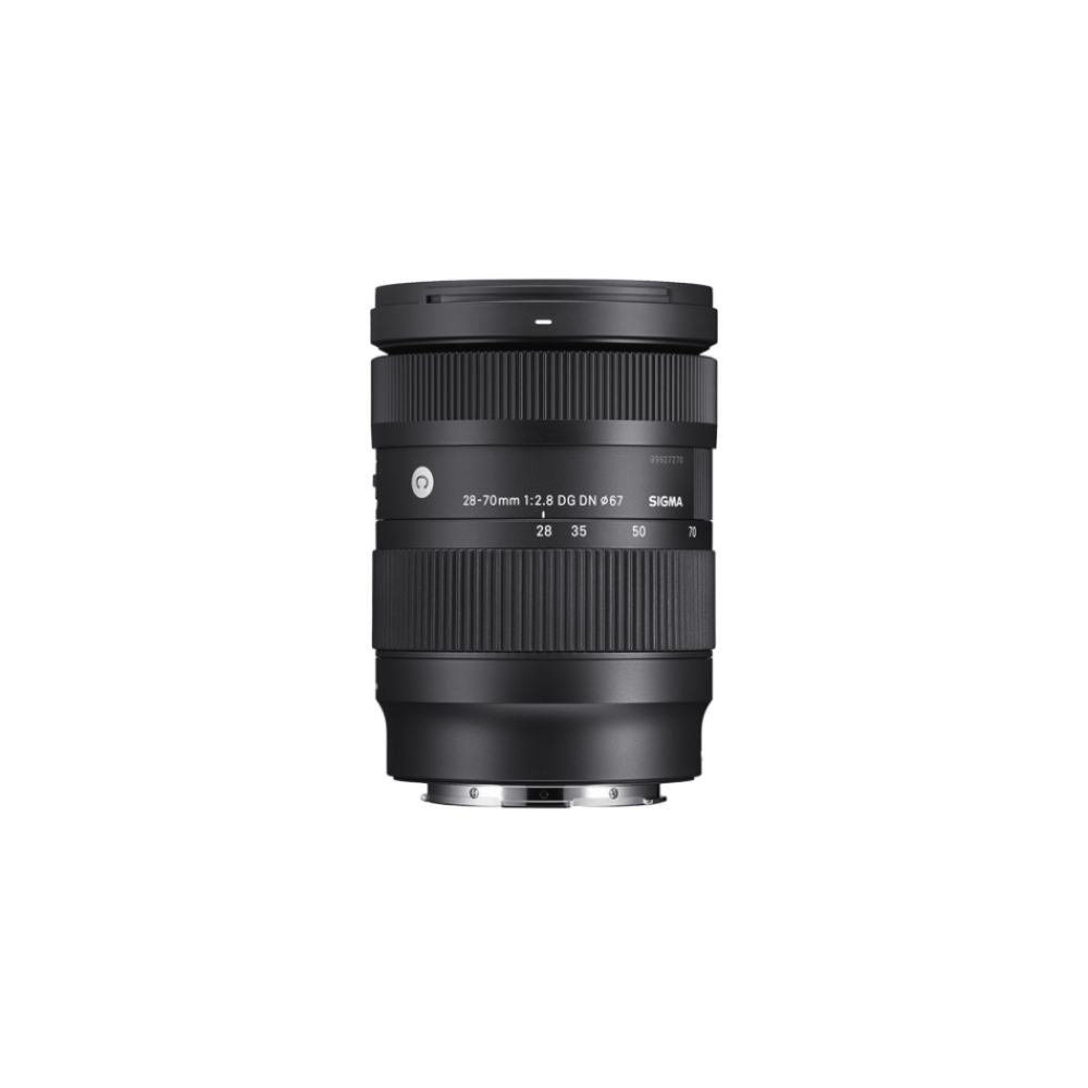 Black 28-70mm f/2.8 zoom camera lens with front and zoom/ring markings