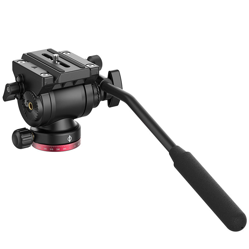 Black Ulanzi OMBRA video tripod head with pan-tilt controls and grip handle