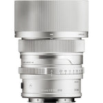 Sigma 50mm f/2 DG C camera lens, silver barrel with engraved aperture markings