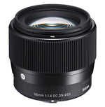 Sigma 56MM F1.4 DC DN C Lens - Side view highlighting lightweight build and mirrorless camera compatibility