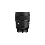 Black 85mm camera lens with ribbed focus ring and front glass element