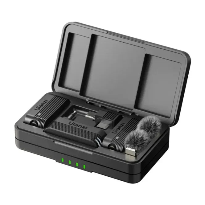 Black Ulanzi camera cleaning kit with various tools on a white background Ulanzi A100 Wireless Lavalier Microphone