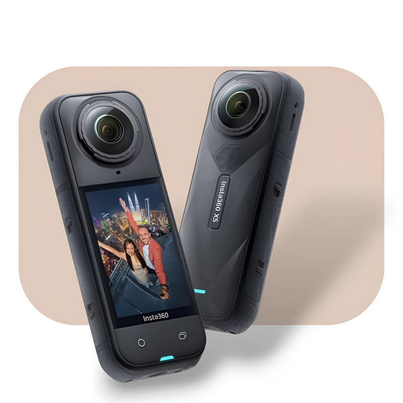 Action camera with dual lenses and front preview screen on Delenzo Mart Accessories Hub