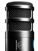 Audio-Technica AT2040USB dynamic podcast microphone, black with dual mesh grille