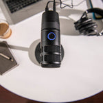 Black Audio-Technica AT2040USB hypercardioid microphone, metal mesh head