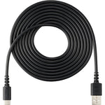 Black USB cable with Type-A connector and small USB plug