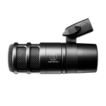 Audio-Technica dynamic podcast microphone with dual grille and side switch
