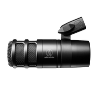 Audio-Technica dynamic podcast microphone with dual grille and side switch