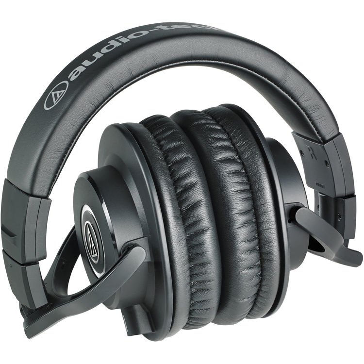 Audio-Technica over-ear headphones with padded earcups and headband in gray-black