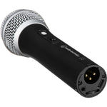 Audio-Technica cardioid dynamic USB/XLR microphone, rear panel ports, black