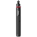 Black action camera tripod handle with textured grip, red accent ring, and mount head