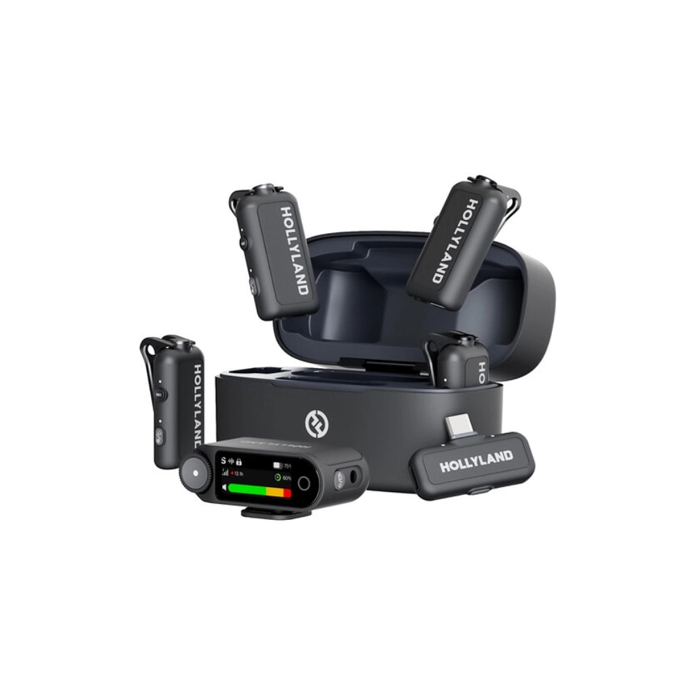 Wireless intercom kit with base station and three headsets, black