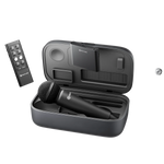 Hollyland wireless handheld microphone set with mic, receiver, and control panel case