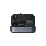 Hollyland wireless handheld microphone system with black mic and charging case