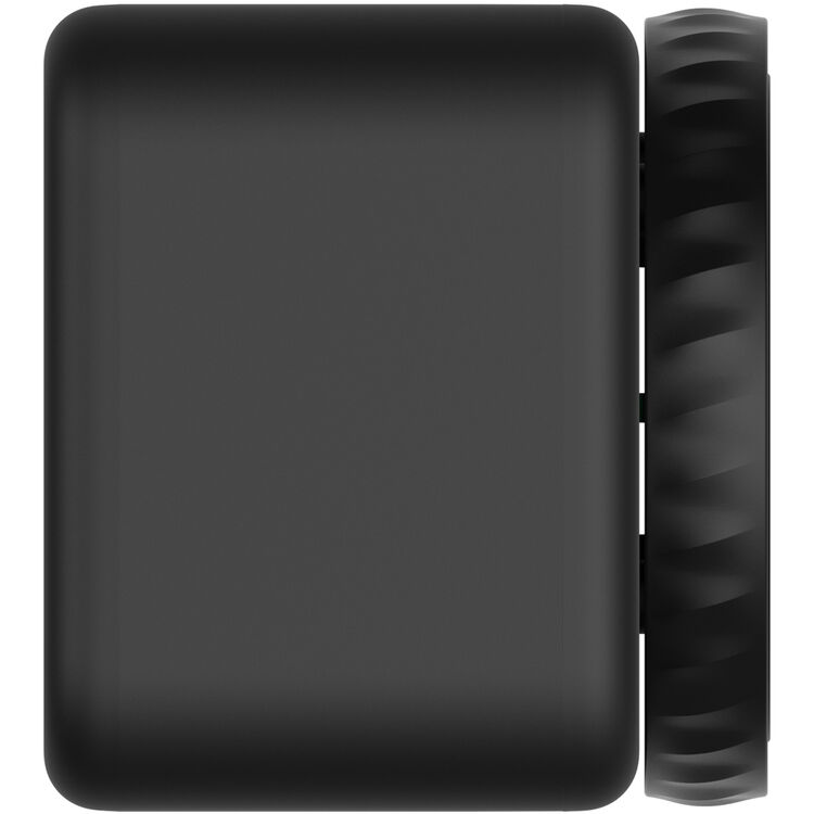 Black Hollyland 4K UHD webcam with side panel close-up