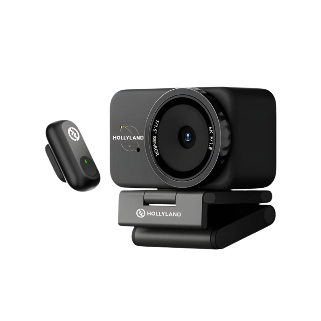 Hollyland streaming camera with black lens and wireless transmitter