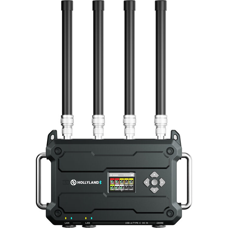 Wireless intercom roaming hub with four antennas and front display screen
