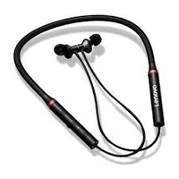 Black neckband Bluetooth headset with in-ear earbuds and control module