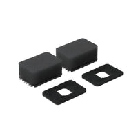 Microphone wind muff cover set: two foam blocks and two square-cut pads, black