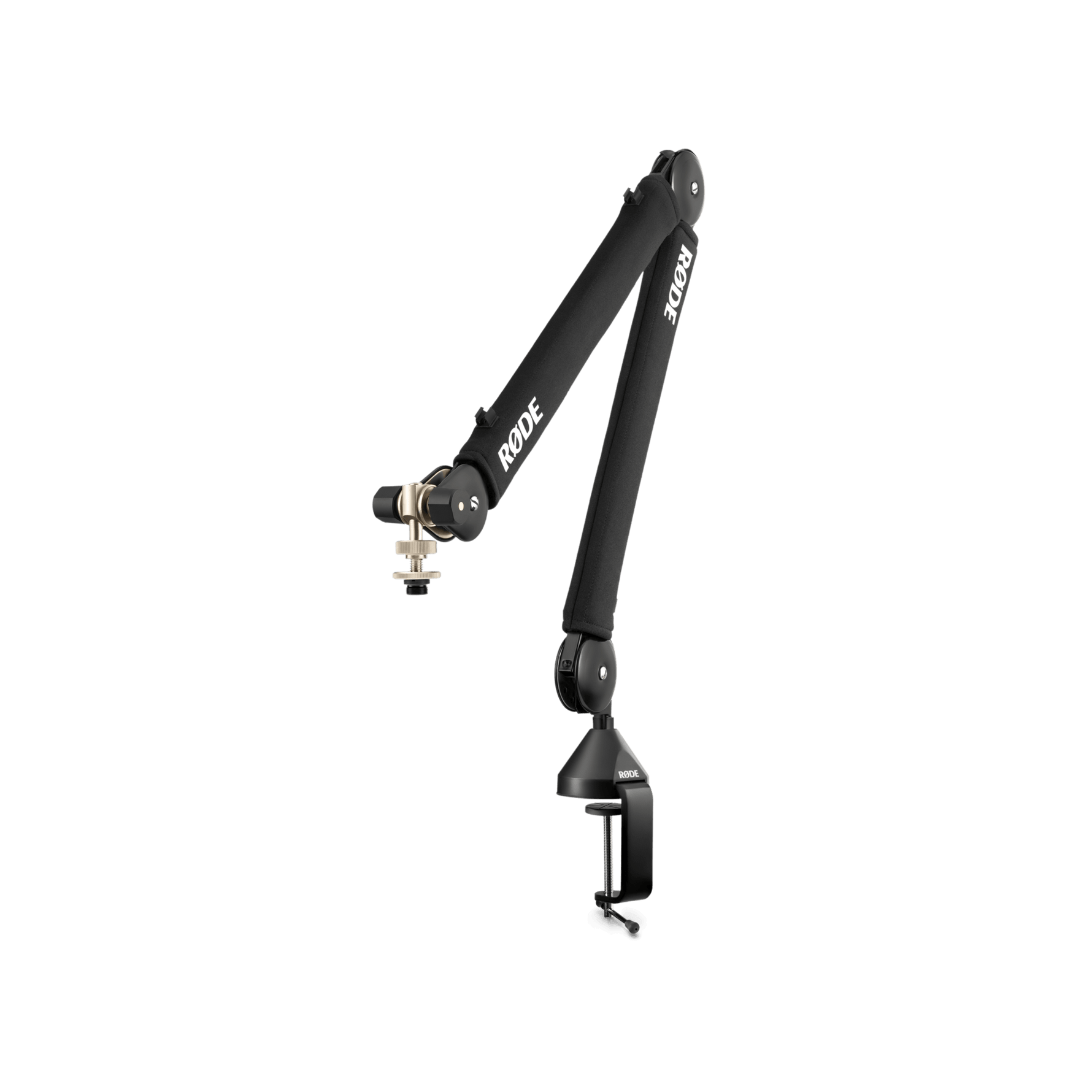 RØDE PSA1+ studio boom arm in dark space gray with microphone mount