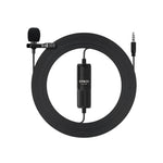 SYNCO lavalier microphone with foam windscreen and coiled cable, black