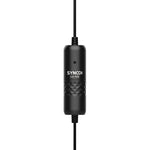 SYNCO lavalier microphone body with cable, black, labeled Lav-S6E