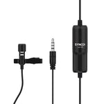 SYNCO lavalier collar microphone with clip and 3.5mm plug, black