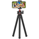Octopus tripod with cold shoe mount holding a smartphone on flexible legs