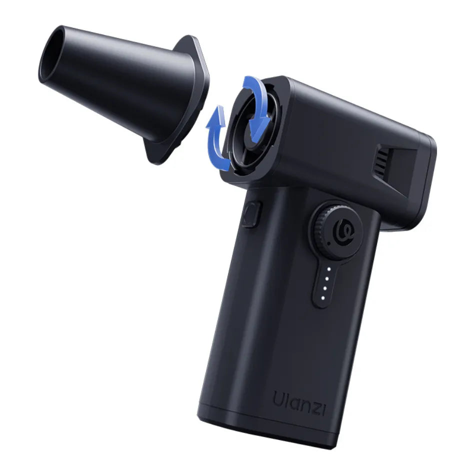 Ulanzi AD02 STORM Electric Air Duster II Black handheld device with a detachable nozzle on a white background
