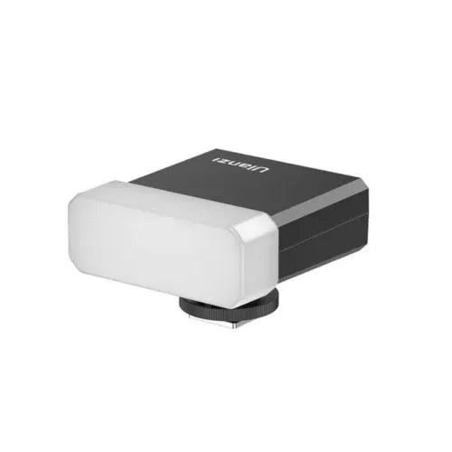 Ulanzi F12 Mini Camera Flash Speedlite with USB-C Charging for DSLR and Mirrorless Cameras Black and white USB adapter on a white background