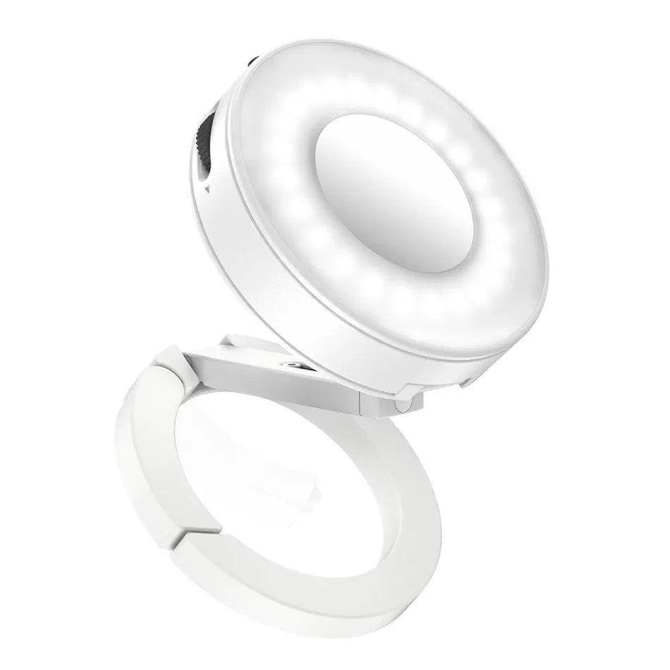 Ulanzi ML05 MagLock Fill Light White phone ring light on a white background