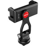 Black metal phone clamp for hot shoe mount with red ulanzi badge