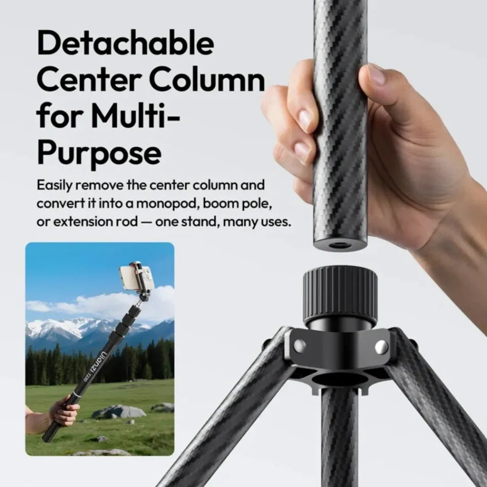 Ulanzi T230 – Reversible Leg Carbon Fiber Light Stand with Reversible Legs for Studio and Outdoor Shoots
