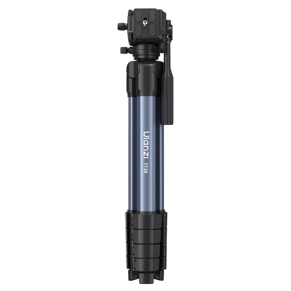 Video tripod with phone clamp, black and silver Ulanzi TT39 design