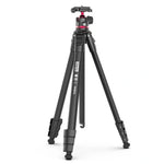 Ulanzi Ombra II Photo Tripod Black Black camera tripod with ball head on a white background