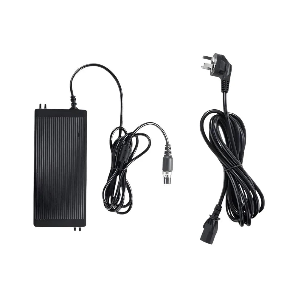 Ulanzi AD-2 DC Power Adapter for Video Light Black power adapter with cables on a white background 