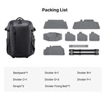 Camera backpack with included internal dividers and fixing straps