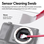 APS-C sensor cleaning swab with fine fibers and red applicator