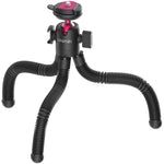 Octopus tripod with flexible black legs and pink quick-release head