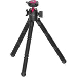 Octopus tripod with four flexible black legs and pink round head plate