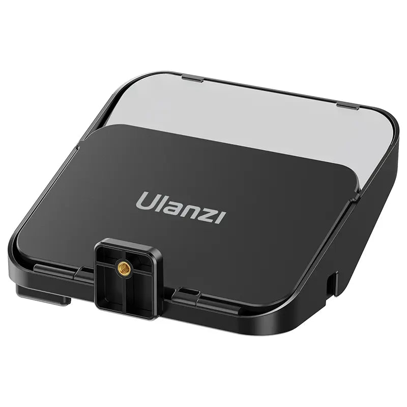 Ulanzi foldable teleprompter, black-top housing with logo and rear ports
