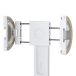 Overhead MagSafe selfie stick overhead clamp with circular arms, white metal frame