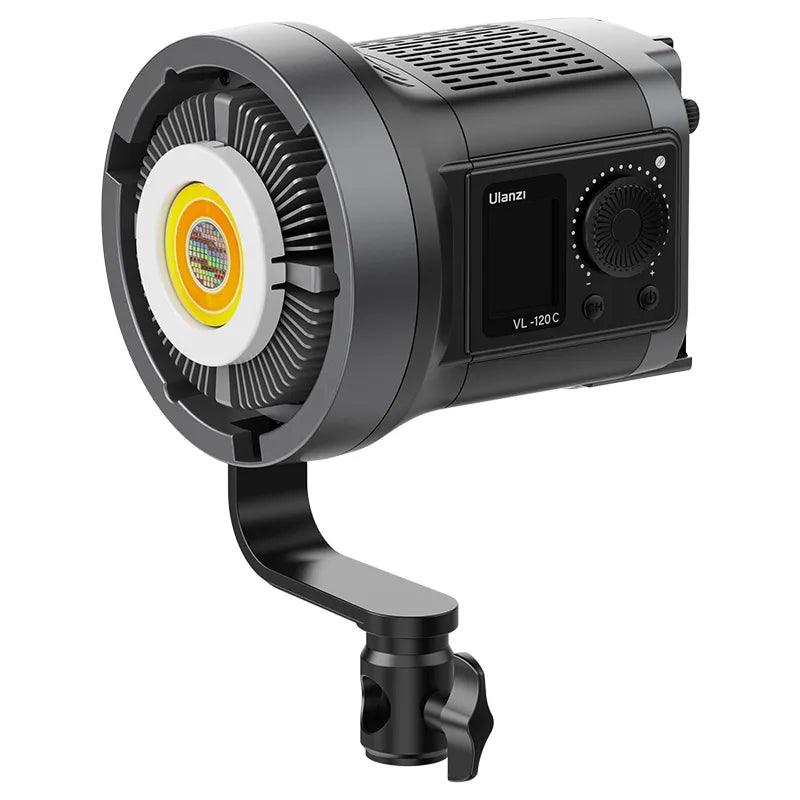 Ulanzi RGB V-mount COB LED video light, round reflector front and control panel