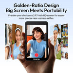 Portable selfie monitor with 3.97-inch HD screen, held in a hand