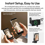 Vlog selfie monitor screen with phone attachment, powered by phone